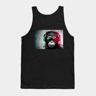 color splash music monkey #1 Tank Top